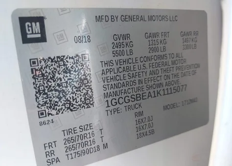 1GCGSBEA1K1115077